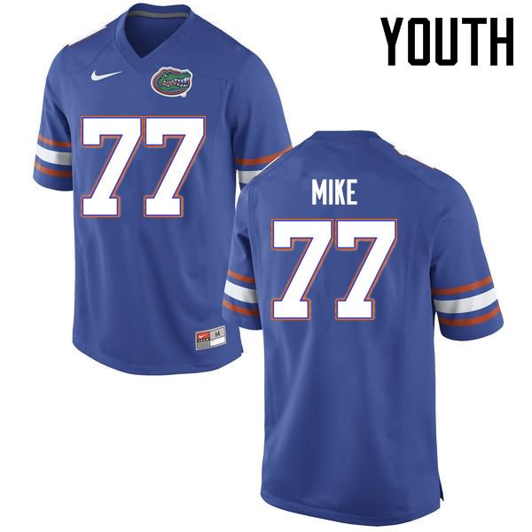 NCAA Florida Gators Andrew Mike Youth #77 Nike Blue Stitched Authentic College Football Jersey SNZ8764RF